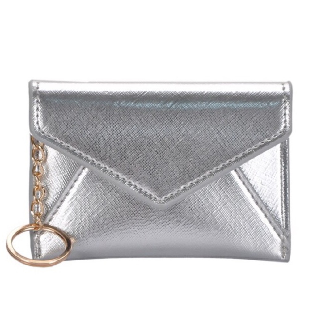 Envelope Vegan Leather Card Holder Keychain
